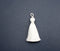 white tassel, silky nylon, 2 inches, sold as 1 piece.